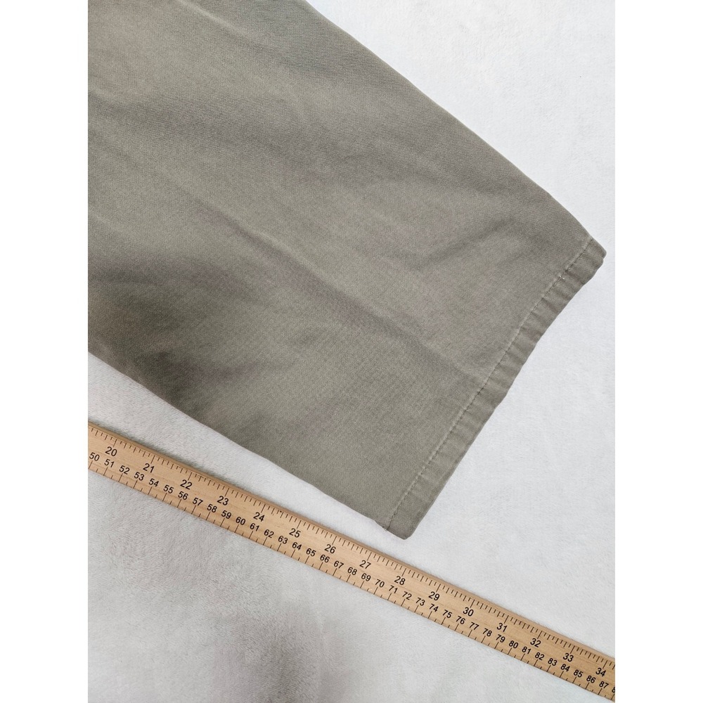 Ermenegildo Zegna Mens 40 Cotton Straight Leg Trousers Olive Drab Made in Italy - Picture 11 of 13